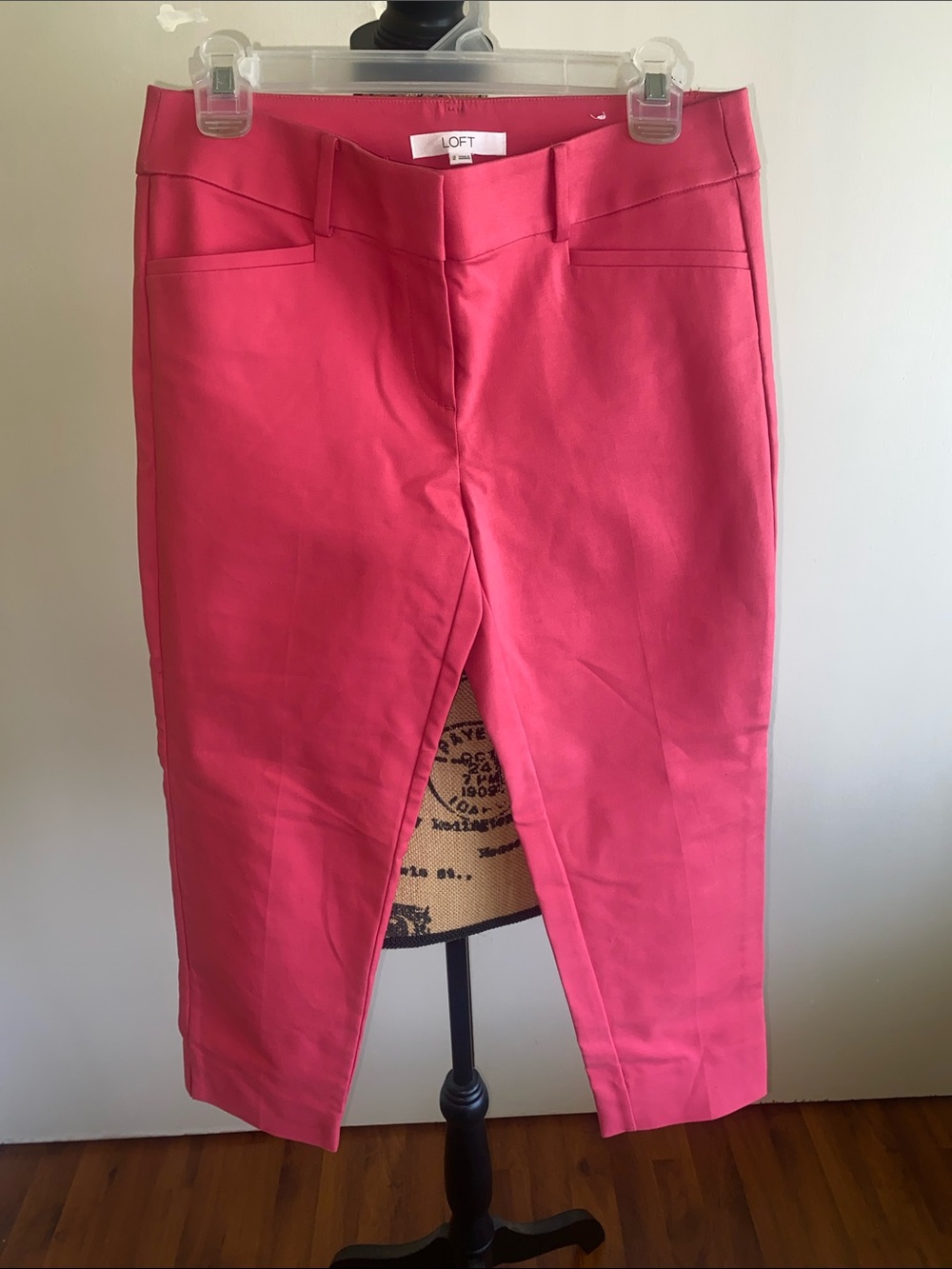LOFT Coral Pink Cropped Slim Pants